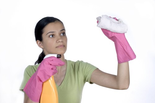 Specialist curtain cleaning equipment in use